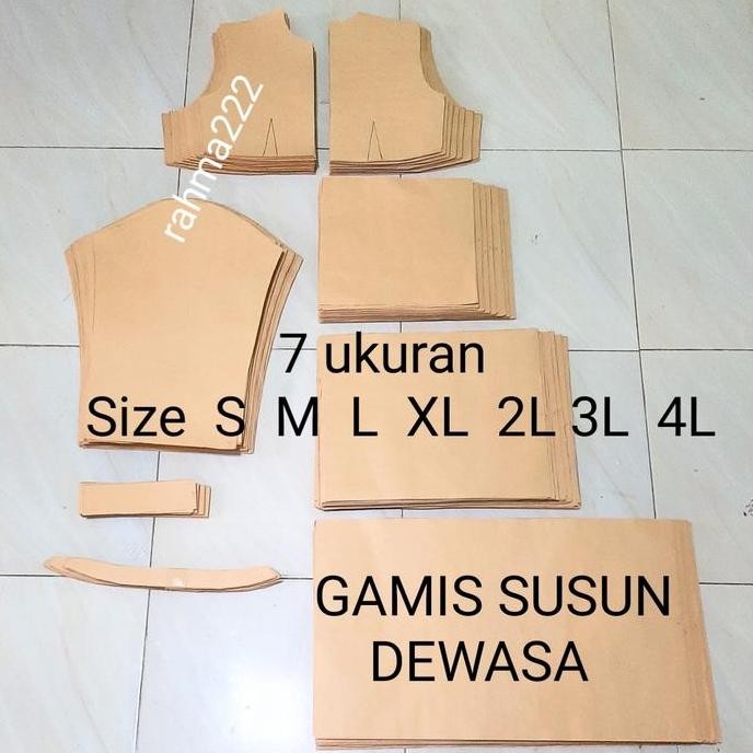 DV16 }} pola GAMIS SUSUN DEWASA satu set isi 7 ukuran Size S M L XL 2L 3L 4L