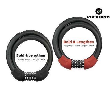 TERMURAH - gembok sepeda ROCKBROS RKS870 kunci kombinasi bike lock chain digit