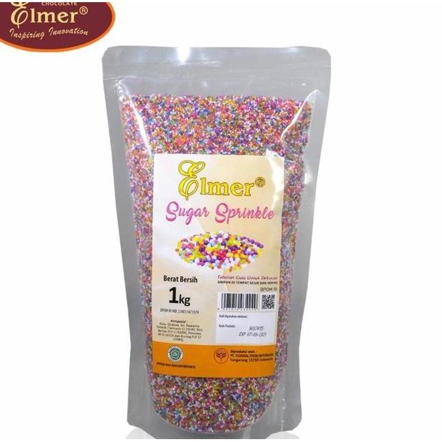 

Elmer Sprinkle Sugar Kemasan 1Kg 1 Kg Gula Trimit Warna Warni Hiasan Topping Kue Manis