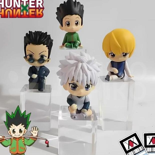 

Bbfhxh Blind Box Hunter X Hunter Mistery Box Random Pi Luy Box Gon Kilua Kurapika Leo Action Fure Chibi Lucu Duduk Sitting Topping Kue Dekorasi Desktop Mobil