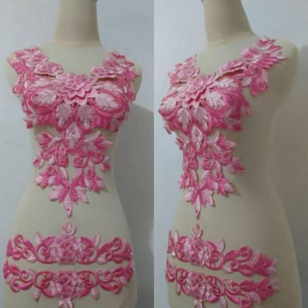 

Buruan serbu] Renda Bordir Motif Borju Set Pink