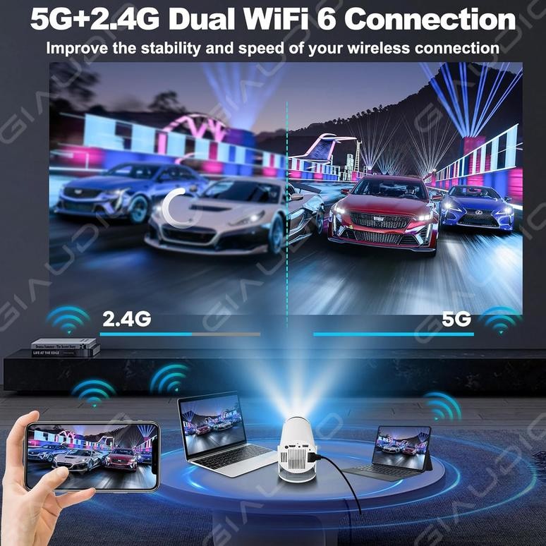 Gratis Hdmi KabelCy300Pro/Hy300 Mini Proyektor Android 4K Full Hdmi With Wifi 6 And Bluetooth Portab