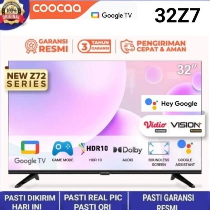 Coocaa 32 Inch 32S7G Led Tv Smart Android 11 Digital Tv Bezel Less