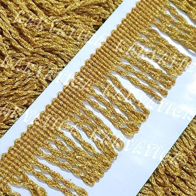 

Produk Terbaik] Renda Rumbai Tambang 1.5 Inch - Emas (17 Yard)