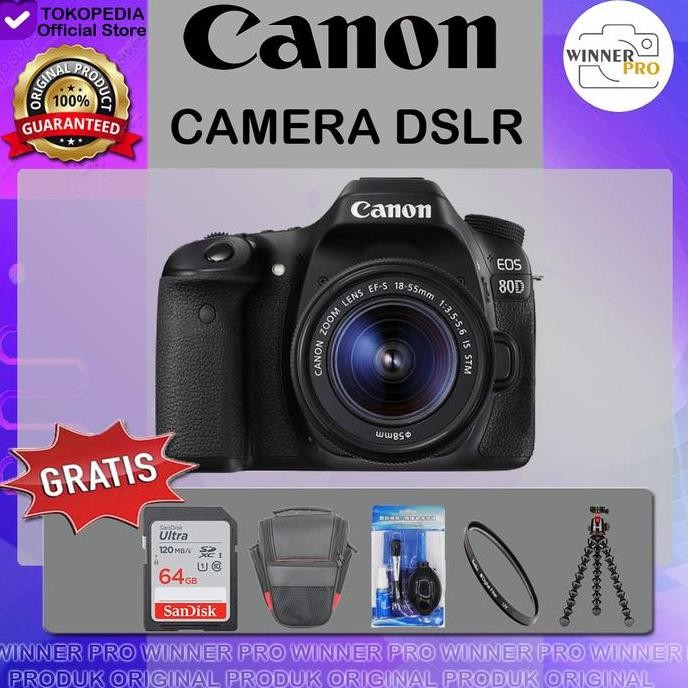 Kamera Canon Eos 80D Kit 18-55 Is Stm / Kamera Canon 80D/ Eos 80D/ 80D