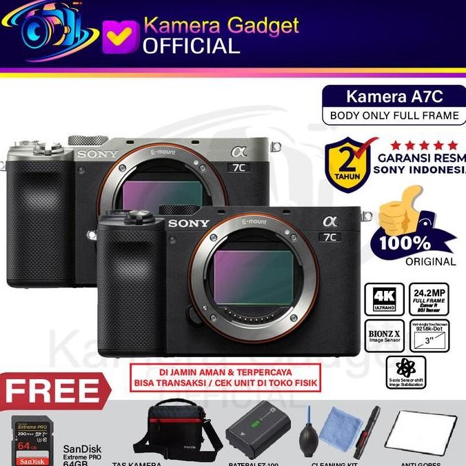 Sony Alpha A7C Sony A7C Sony A 7C Sony A7 C Body Only Original Resmi