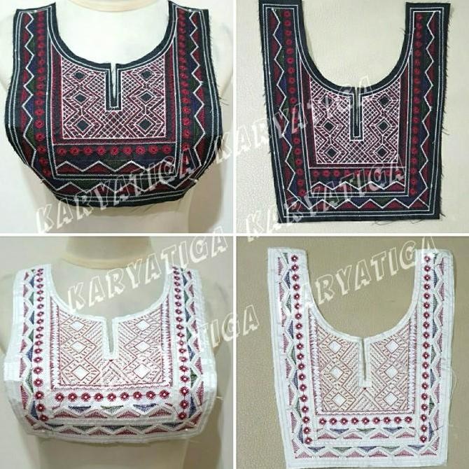 

*$*$*$*$] Renda Bordir Kerah Etnik Motif Zig Zag (1 Pcs)