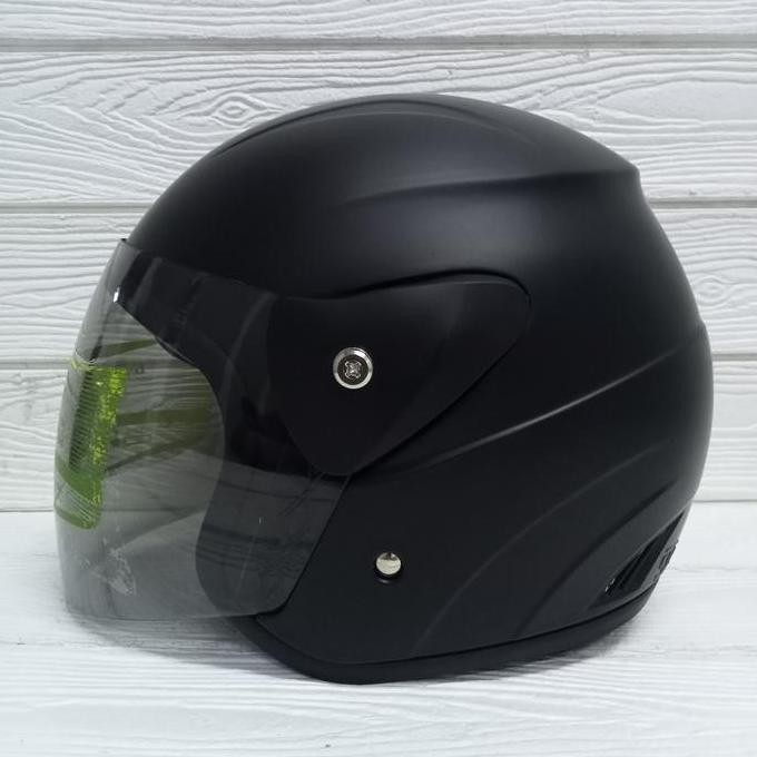 PROMO - HELM EVOLUTION POLOS HITAM BLACK DOFF HALF F MODEL GM EVO