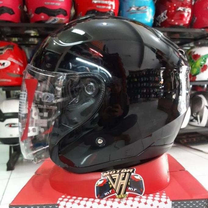 PROMO DISKON - KYT KYOTO SOLID BLACK GLOSSY KYT