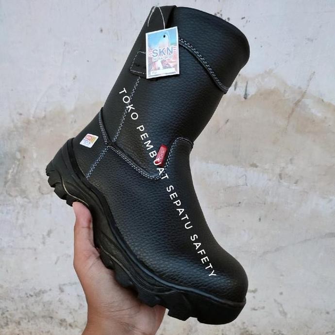 COD Sepatu safety kulit sapi asli safety hitam keselamatan kerja pabrik proyek tahan api las king sk