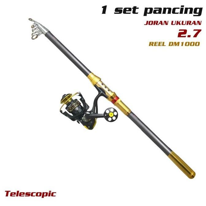 Promo 1 Set Joran Pancing Portable High Carbon Joran Laut Telescopic Antena Tongkat Pancing Ikan Lau