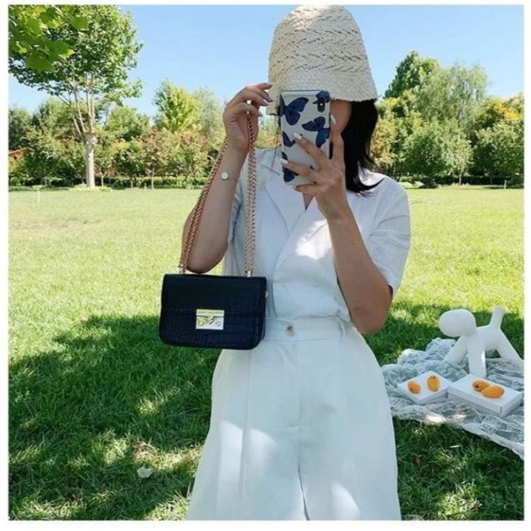 Termurah Tas Mini Croco/Tas Wanita Tali Rantai/Tas Selempang Malvia Bag/Slingbag Croco Gd-8