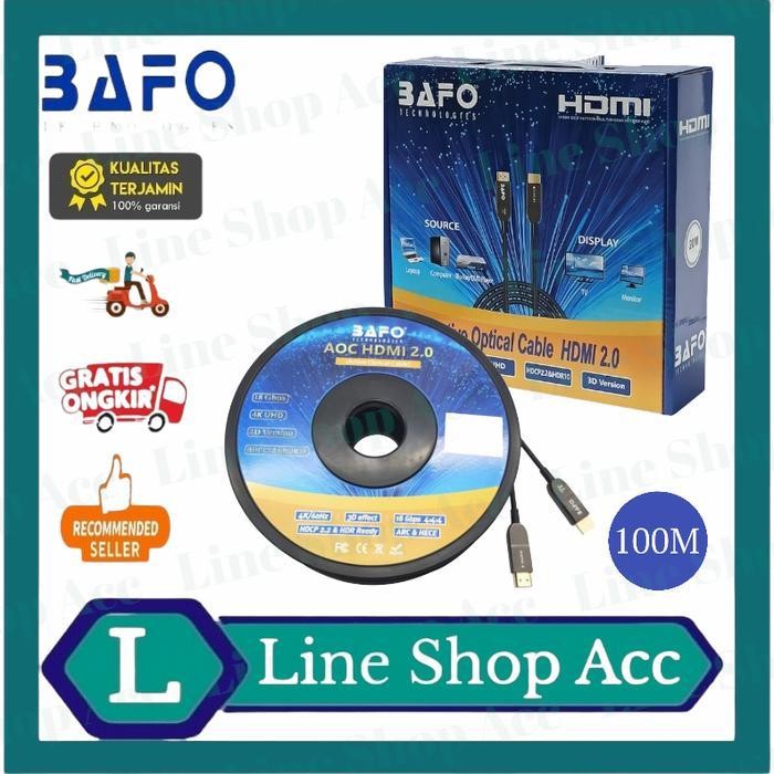HSS Kabel Hdmi Fiber Optic (FO) Fiber Optik 100 Meter Bafo