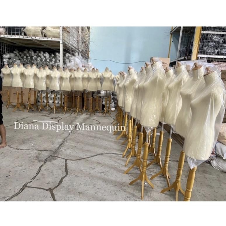 Cod Manekin Dm Wanita Dewasa Plastik Lapis Baju Busa+ Kaki Kayu/Besi-Patung Baju Wanita-Dress Making