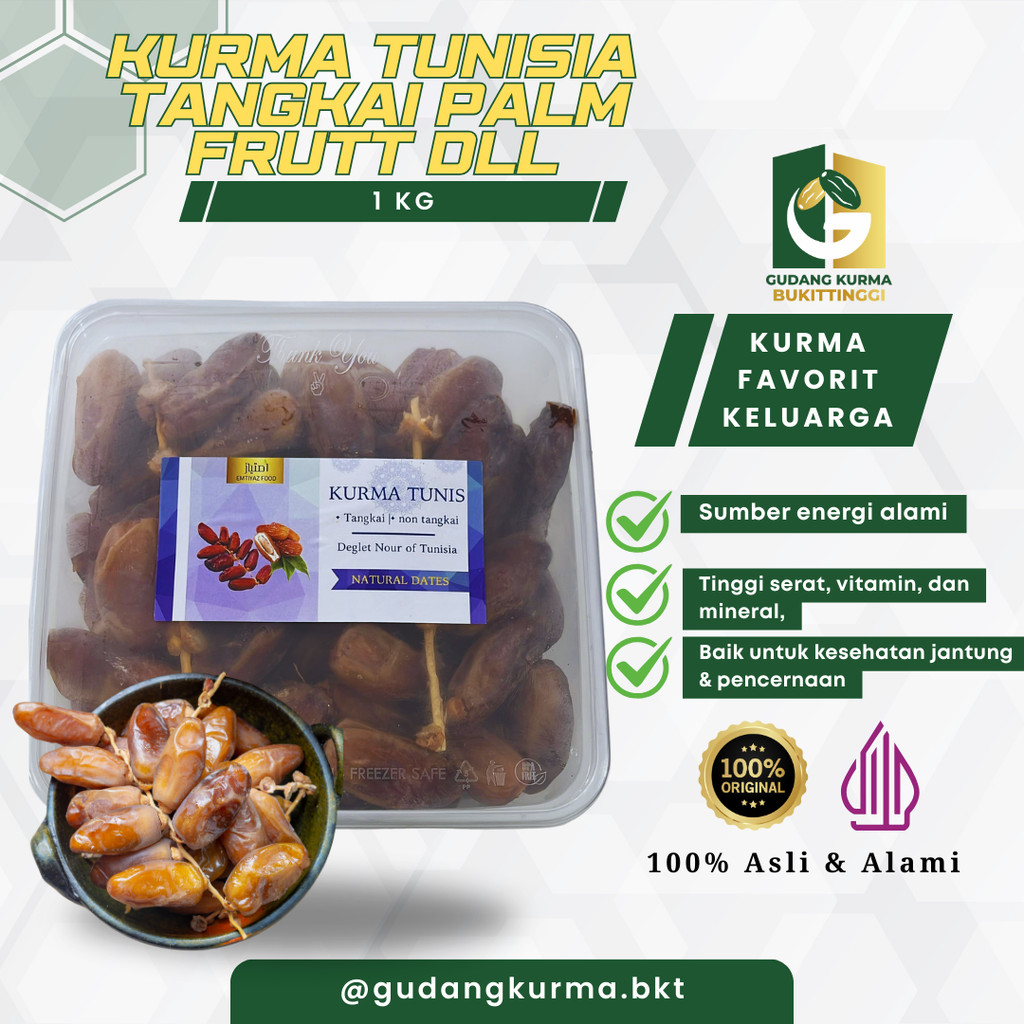 

Kurma Tangkai Tunisia Deglet Noor 1kg Kurma Tangkai Premium Manis Legit | Bukittinggi Sumatera Barat