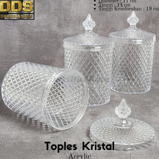 Toples Kristal Akrilik Kue Kering Kacang Permen 1000 ML