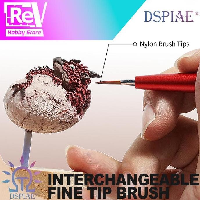 

Dspiae Interchangeable Fine Tip Brush Kuas Model Kit At-Fb