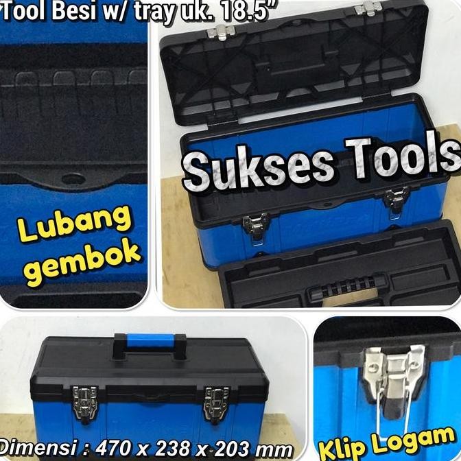 Tool Box Besi 18,5 With Tray Multipro Metal Tool Box
