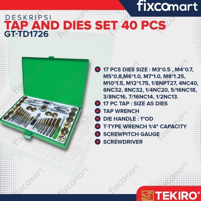 Tekiro Tap & Die Set 40 Pcs