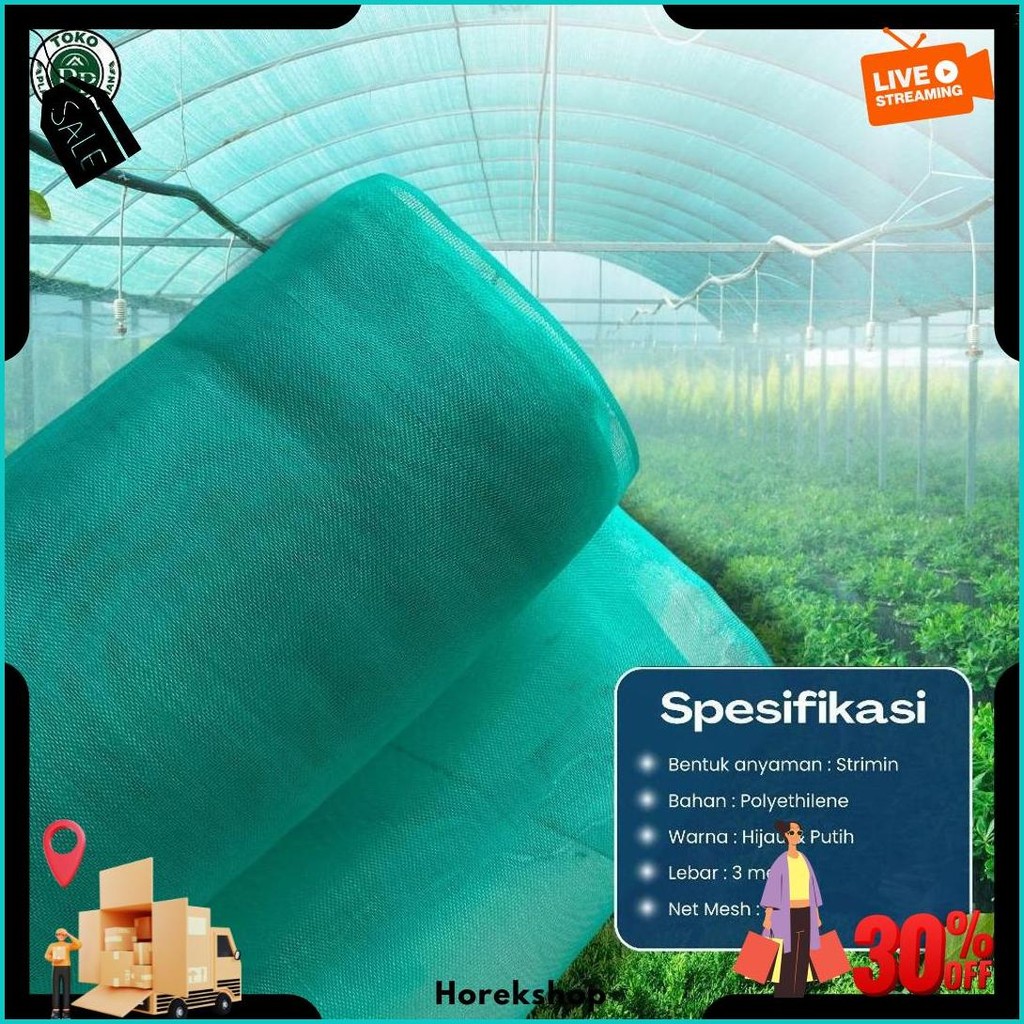 Insect Net Lebar 1 Meter - Jaring Penghalang Serangga Greenhouse - Jaring Kasa Insect Net Terlaris