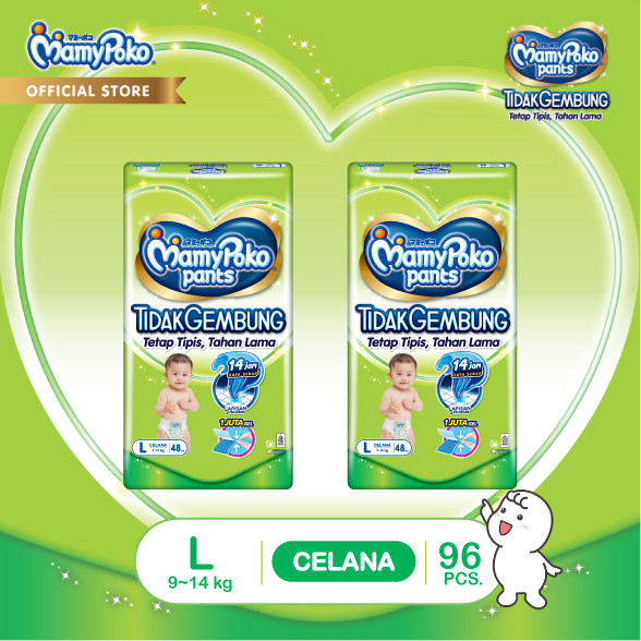 MamyPoko Pants X-tra Kering Slim Tidak Gembung - L 48 - 2 Packs