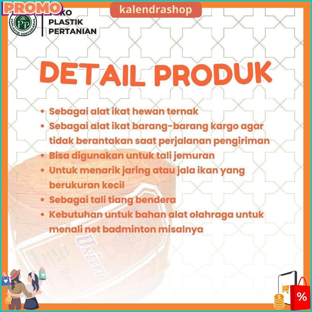 

Tali Tampar United Serbaguna Ukuran 2.5 Mm 1 Roll / Panjang 220 Meter Gratis Ongkir