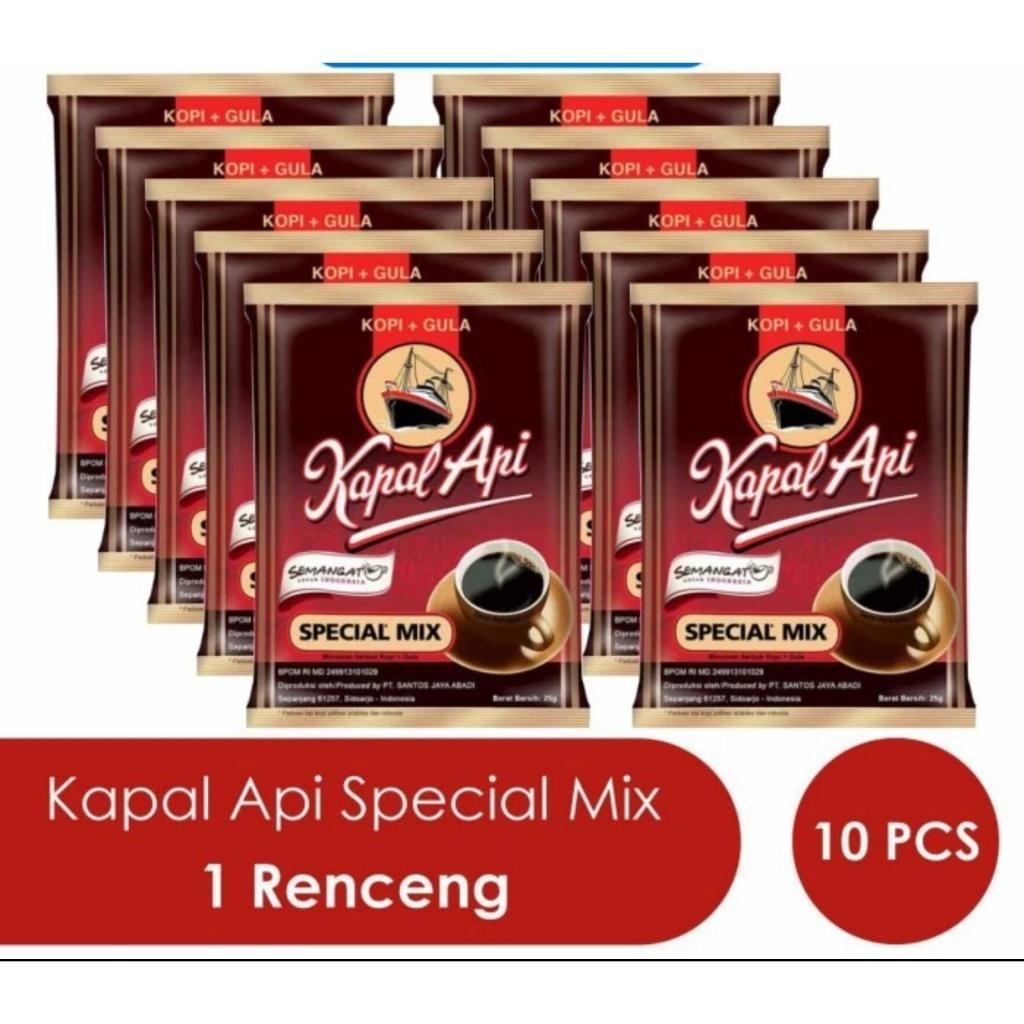 

SBID Kopi Kapal Api Special Mix 1 Renceng 10 Sachet - 1 Renceng - Kopi+Gula