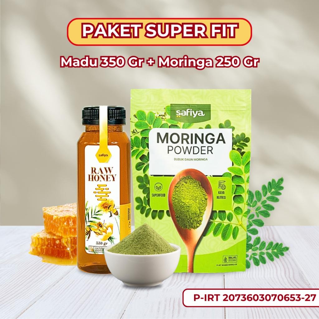 

SBID [PAKET SUPER FIT] Bubuk Daun Kelor 250 Gr + Madu Murni 350 Gr | Safiya Serbuk Moringa Madu Asli