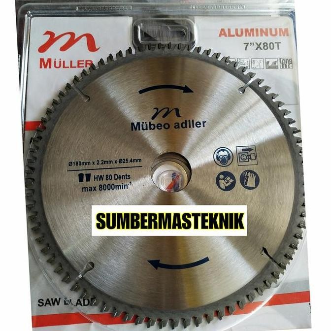 pisau potong alumunium 7" mata gergaji circular saw 7" mata gergaji potong alumunium 7" muller