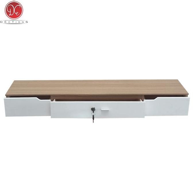 Rak Dinding Laci Gantung 100X25Cm 3 Penyimpanan Dengan Kunci Allshop