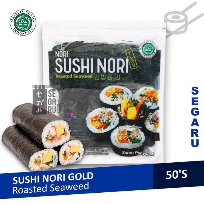 

Sushi Nori Sheet Gold 50 Lembar | Sushi Roasted Rumput Laut Halal Mui