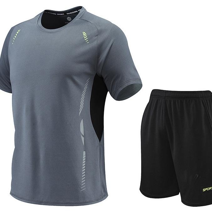 Kamb Set Baju Olahraga Pria Lari Bton Running Jersey Gym