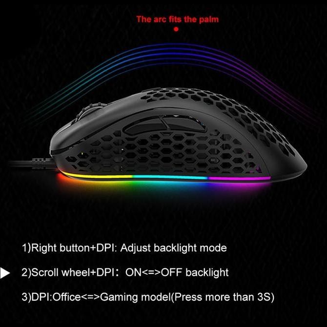 INSTAN MOUSE GAMING HONEY COMB AULA F-810 RGB-6400DPI-MACRO-7BUTTON-AULA F810 LARIS