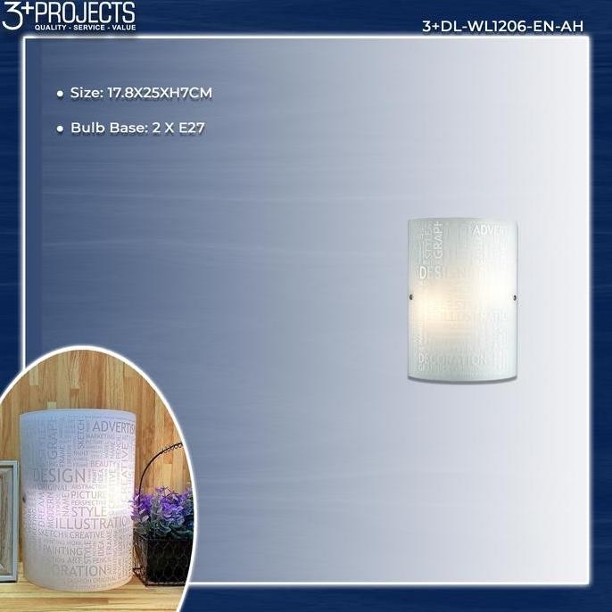 Lampu Dinding / Wall Lamp White Glass 3+Dl-Wl1206-En-Ah