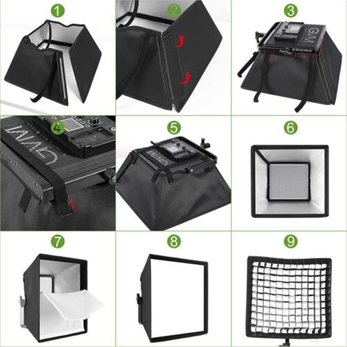 Gvm Softbox 600 Foldable Softbox Diffuser With Grid Beehive