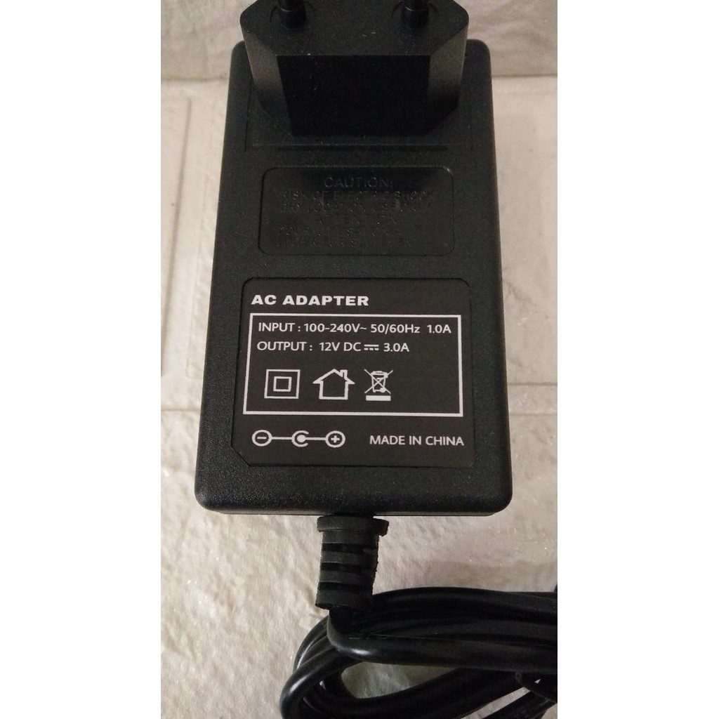 AC ADAPTER 12V DC 3.0A Jek DC 5.5mm X 2.1mm - 2.5mm RESTOCK