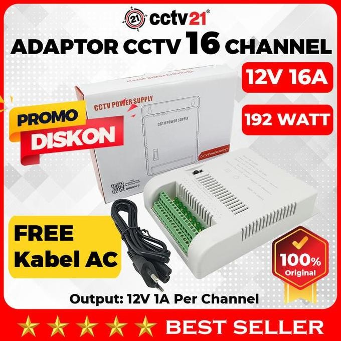 Adaptor Power Supply CCTV 16 Channel HK-5116DS 192 Watt TERBATAS
