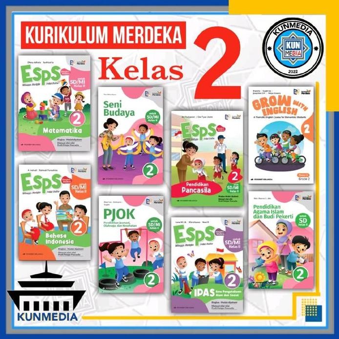 ORI BUKU PAKET KELAS 2 SD KURIKULUM MERDEKA ERLANGGA VKM ESPS MATEMATIKA IPAS INDONESIA PANCASILA PJ