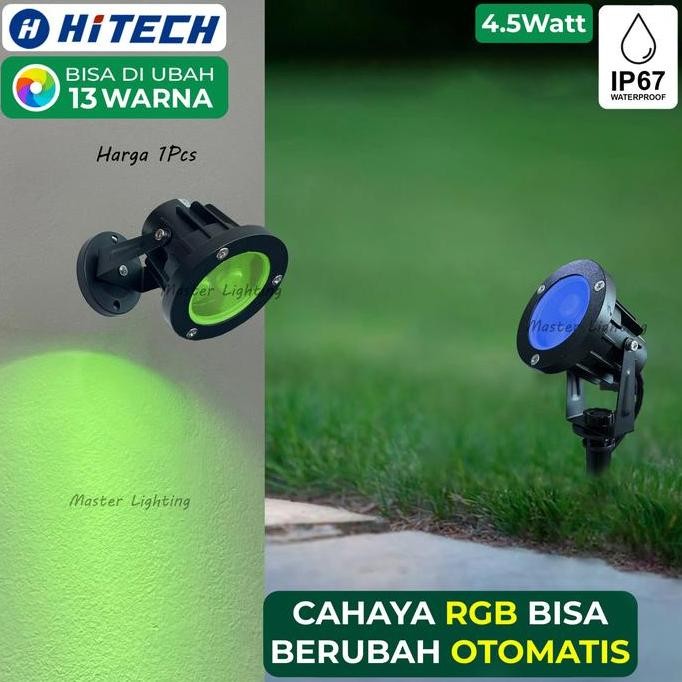 Lampu Taman Sorot Colour Rgb 3W Led Spotlight Waterproof Warna Warni