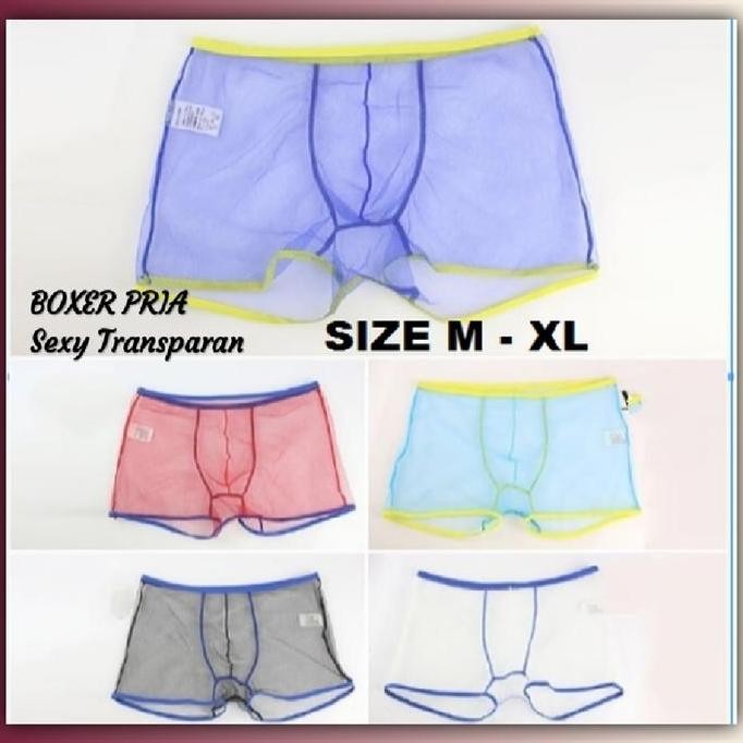 CELANA DALAM BOXER PRIA SEXY TRANSPARAN IMPORT ORIGINAL DAN TERPERCAYA