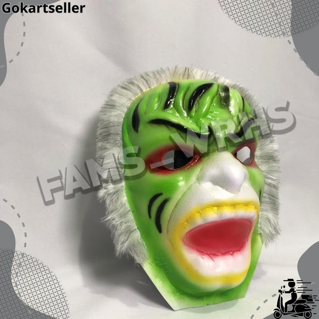 Topeng Hanoman Hijau Spons Topeng Hulk Topeng Anoman Topeng Anak Kd 60