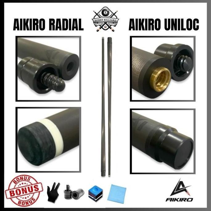Shaft Carbon Billiard Uniloc / Radial Original Merk Aikiro - Radial