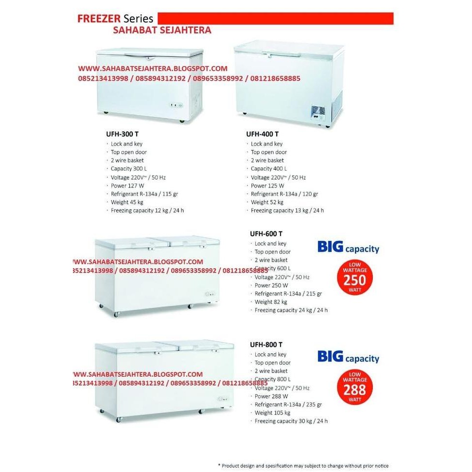 PROMO CHEST FREEZER UCHIDA TYPE UFH-300T