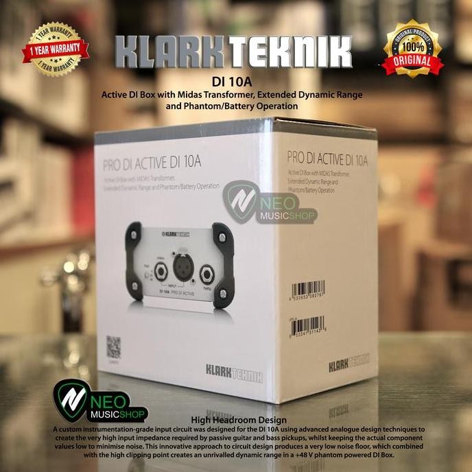 Klark Teknik Di10A Active Di Box With Midas Transformer
