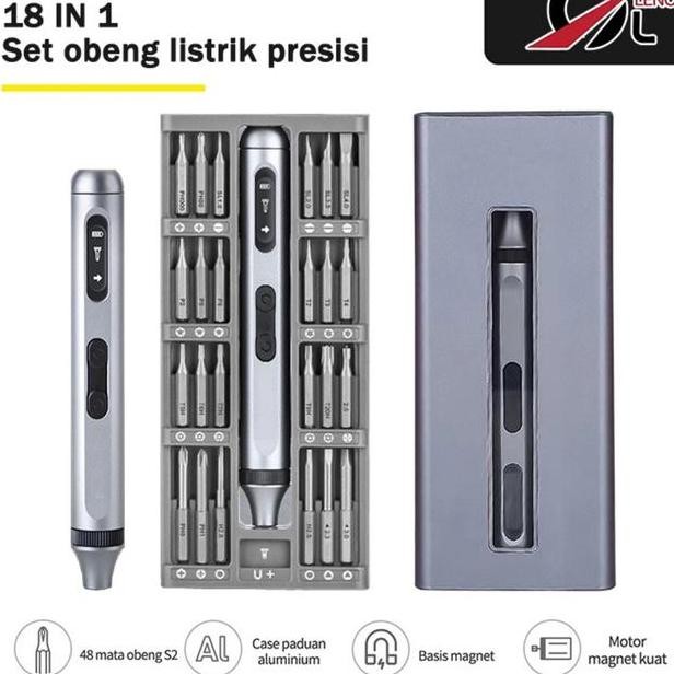 Obeng Elektrik Set Komplit Obeng Listrik Presisi Set Silent Dan Tahan Lama Typec Fast Charging