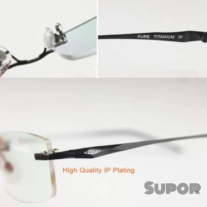 FL7 Frame kacamata Frameless Kaca mata minus plus pria wanita rimless