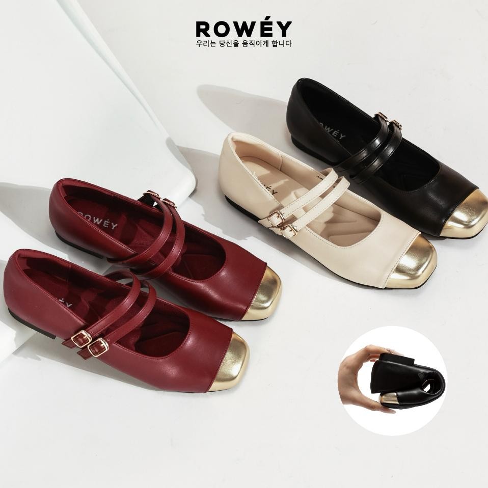 Rowey Sepatu Flat Shoes Wanita Mary Jane Korea