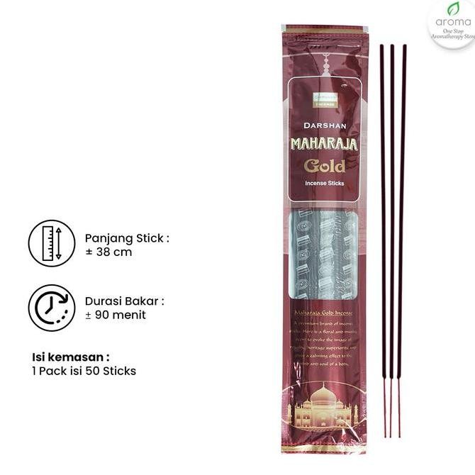 Ready Stock Dupa India (Aromaterapi) Red Bathi - Darshan Maharaja Gold