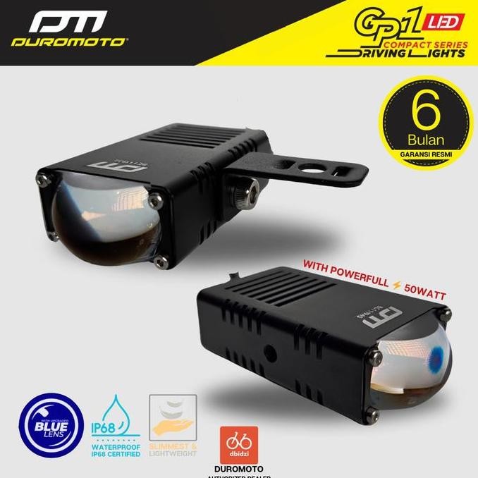 Promo Duromoto GP1 GP 1 Lampu Mini Foglamp LED Motor Adventure Blue Lens Motorcycle COD