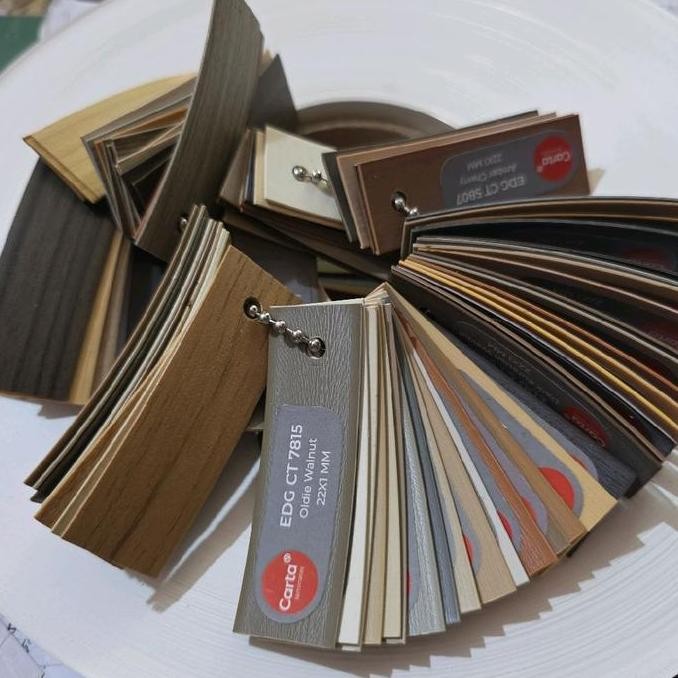 Edging Carta tebal 1mm warna kayu dan solid lebar 2,2cm dan 4,2cm